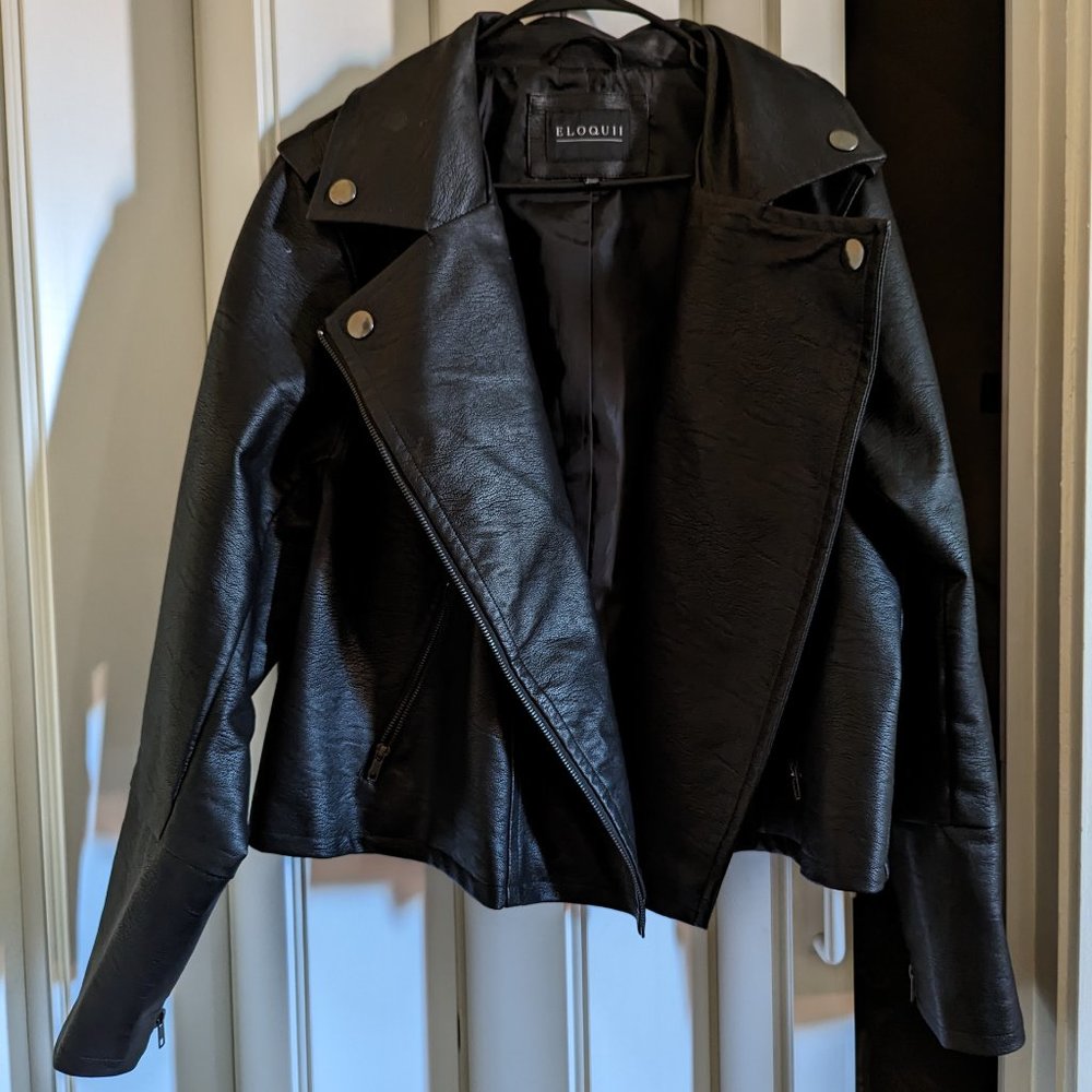 Eloquii Faux Leather Moto Jacket